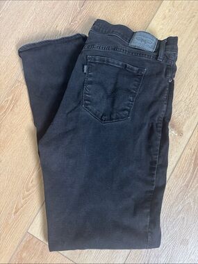 Levi's Black Straight Jeans with Back-Pocket Detail